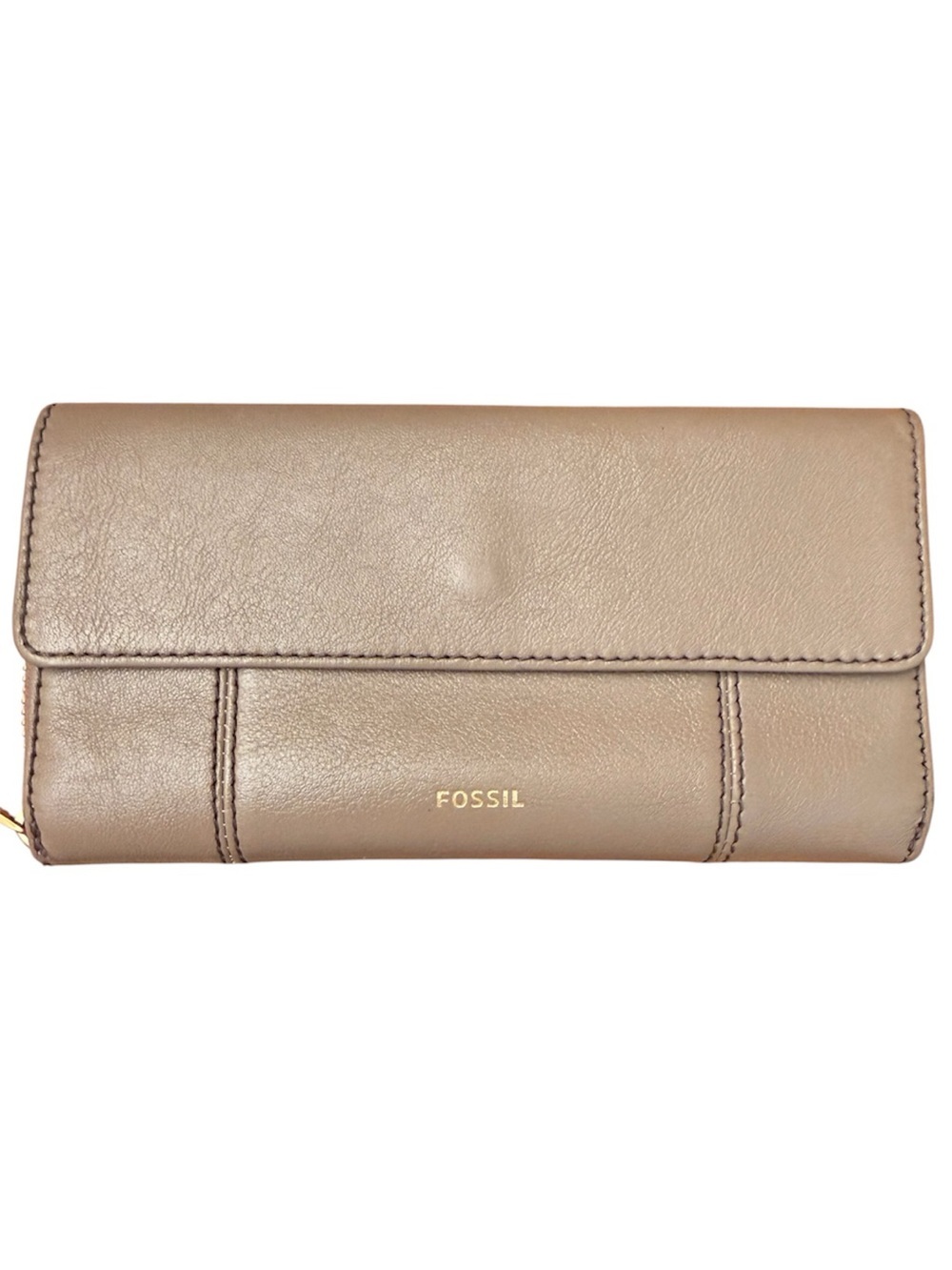 Fossil Taupe Leather Jori RFID Clutch Wallet